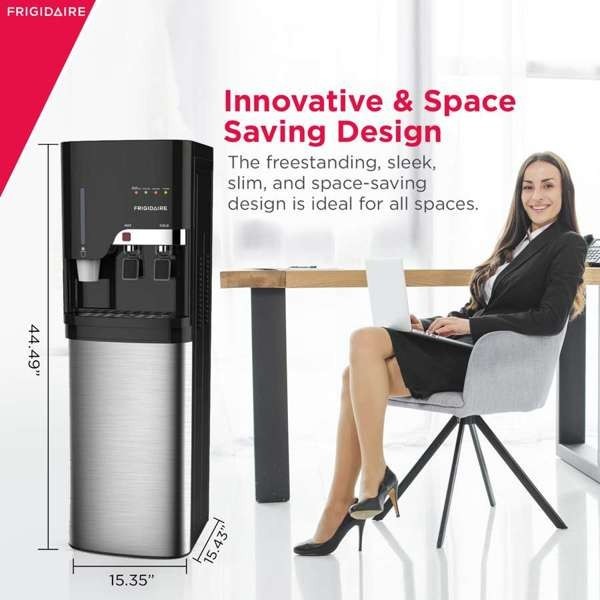 Frigidaire, Hot/Cold Water Cooler, Bottom Loading, With Cup Storage, SS