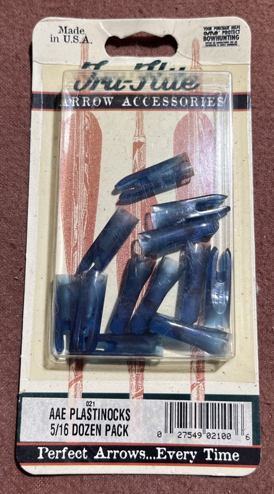 TRU-FLIGHT AAE PLASTICNOCKS 5/16 DOZEN PACK BLUE