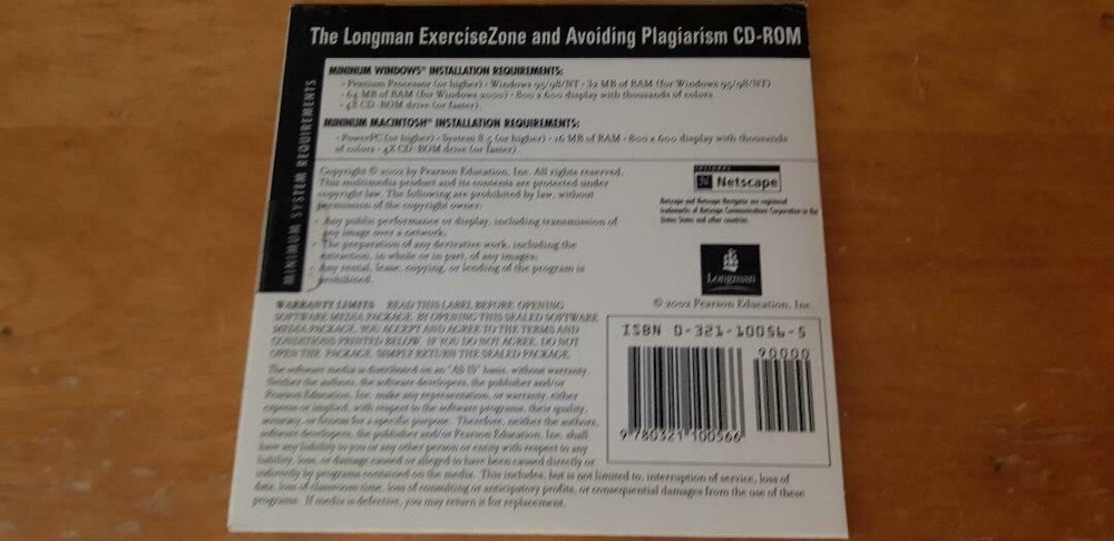 The Longman ExcerciseZone and avoiding plagiarism pc