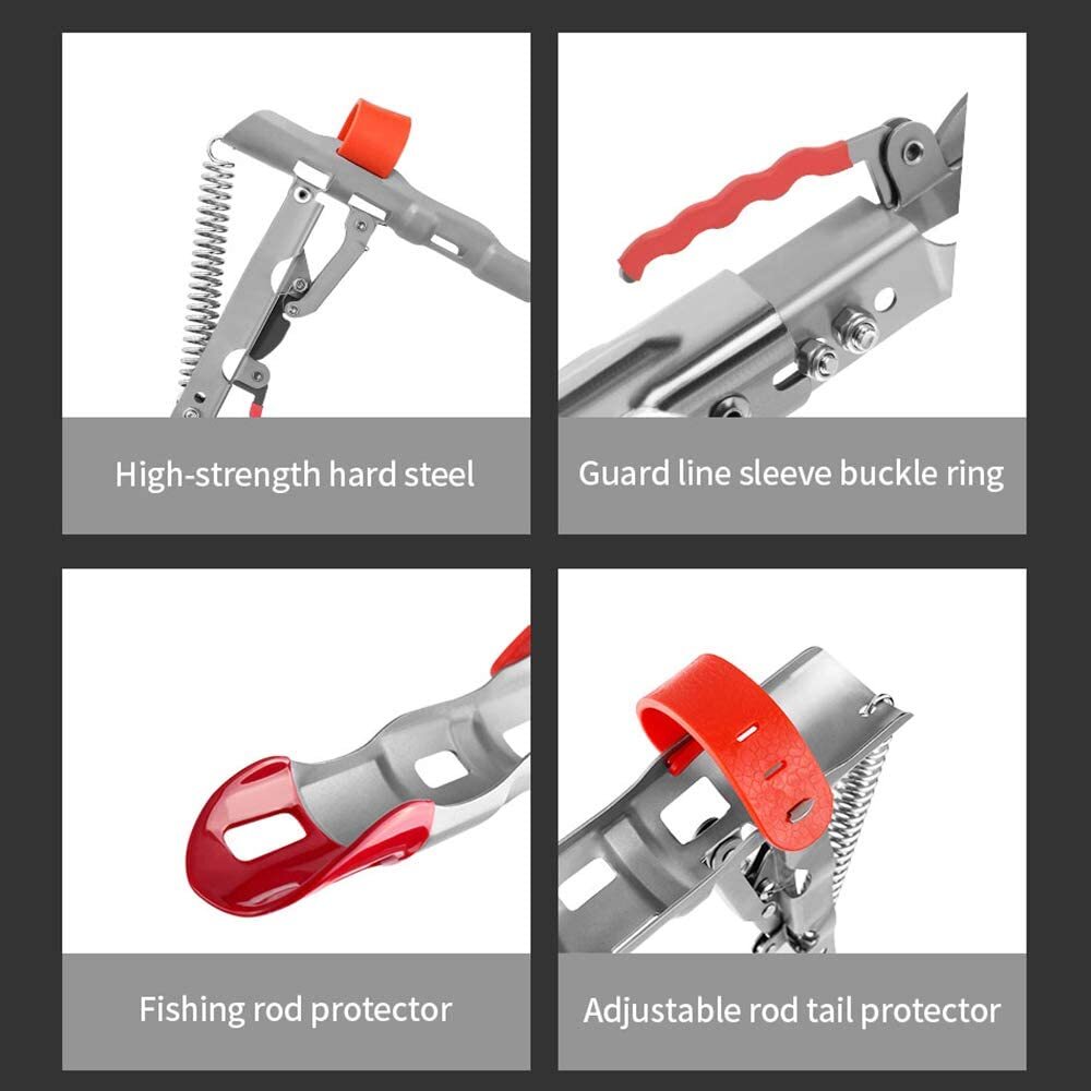 Highly Sensitive Fishing Rod Holder with Automatic Tip-Up Hook Setter Spring