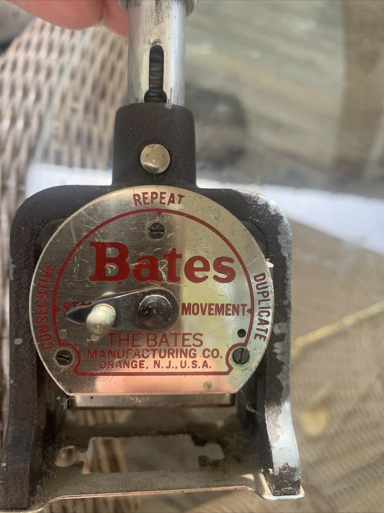 BATES NUMBERING MACHINE- VINTAGE 6 WHEELS STYLE E SETTINGS
