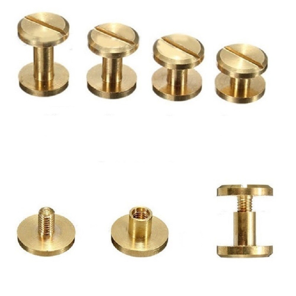 5/10Pcs Height 8mm Leather Craft Chicago Nail Brass Solid Rivets Stud Head E