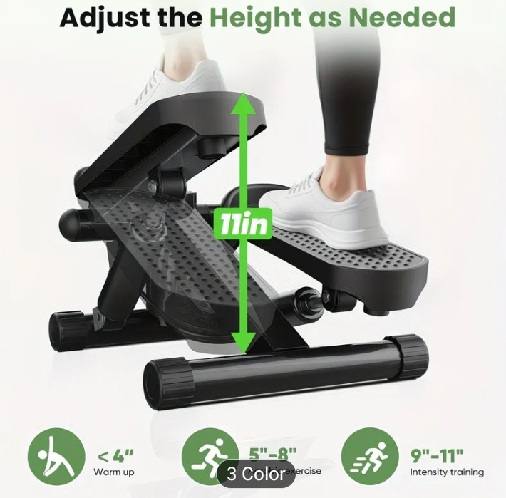 Mini Exercise Stepper with Resistance Bands - Compact Stair Stepper Machine for