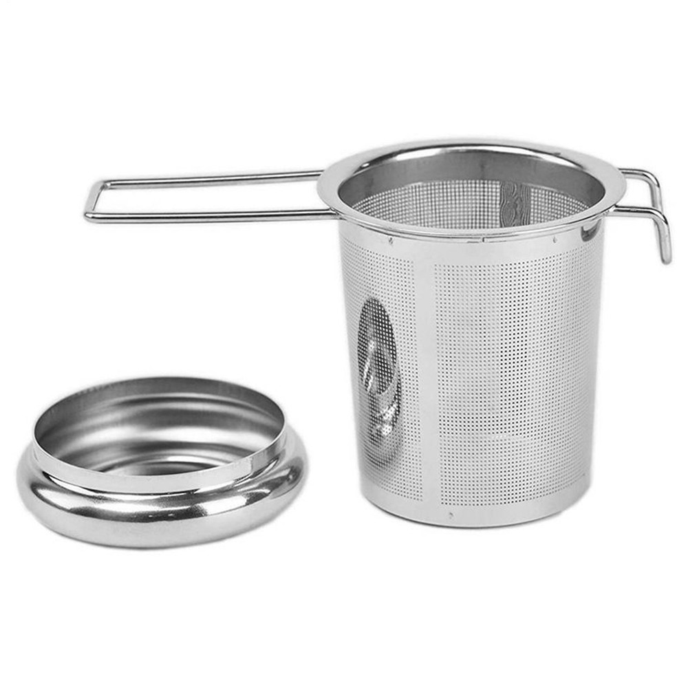 Stainless Steel Tea Diffuser Basket with Handle & Lid, Loose Leaf Tea Strainer