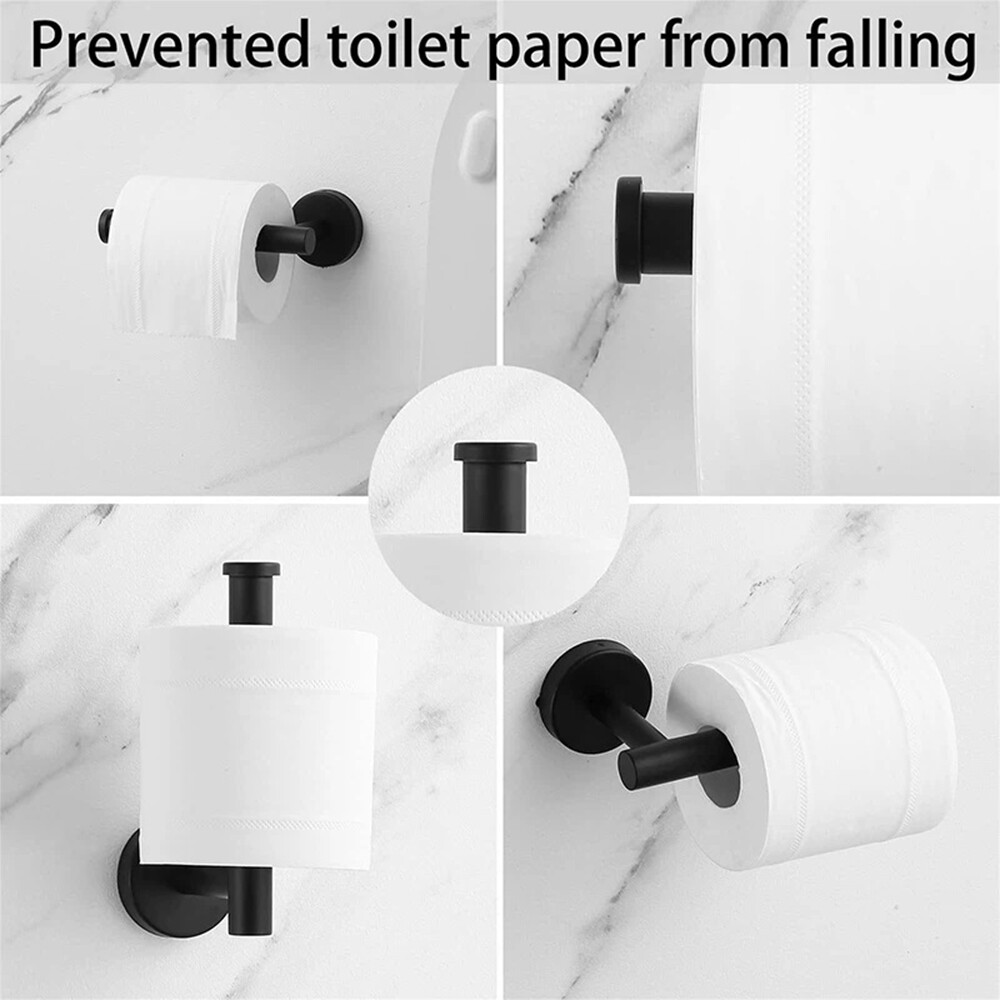 6pcs Bathroom Hardware Accessories Set Towel Bar Set Black