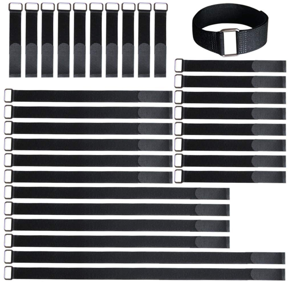 8"-12"-18"-24"-30" Reusable Fastening Cable Straps, 30 Pcs