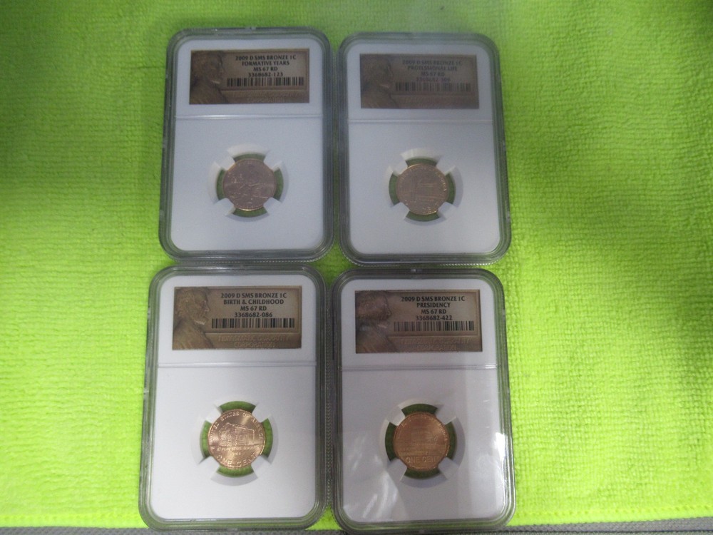 2009 D SMS Bronze 4 Coin Lincoln Cent Set NGC MS 67 RD