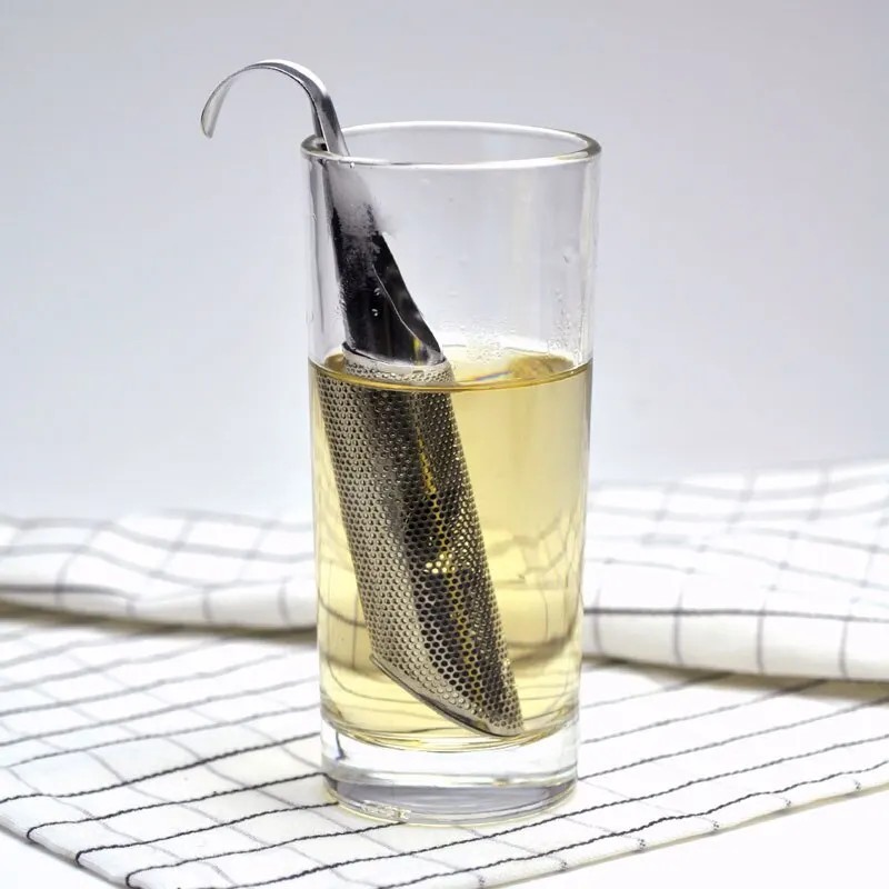 Stainless Steel Tea Diffuser Stick Loose Leaf Infuser Strainer w/ Hook Handle