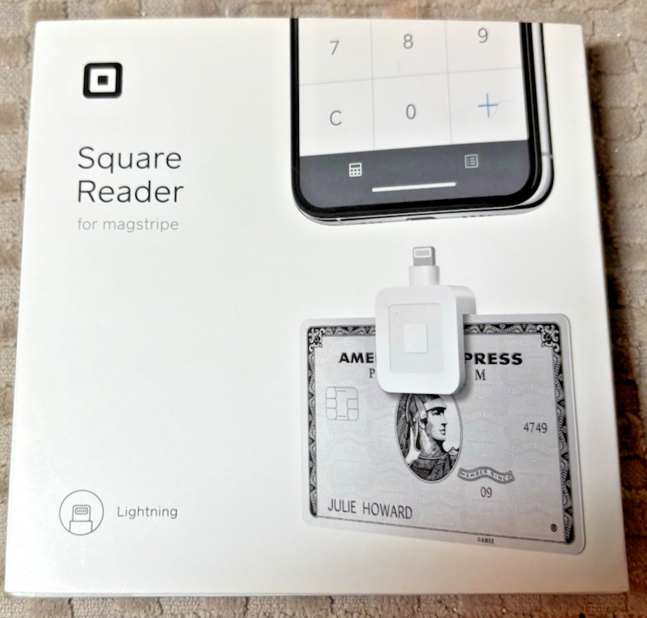 Square - Magstripe Reader with Lightning Connector - Glossy White