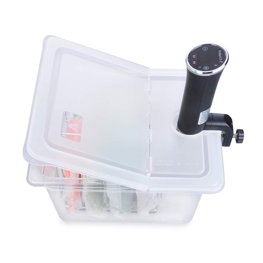 Sous Vide Container 12 Quart EVC-12 with Collapsible Hinged Lid Compatible wi...