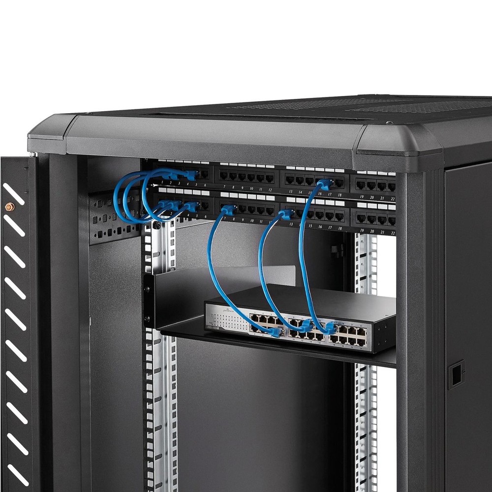 StarTech Standard Universal 2U Server Rack Cabinet Shelf, 44.2lbs Capacity