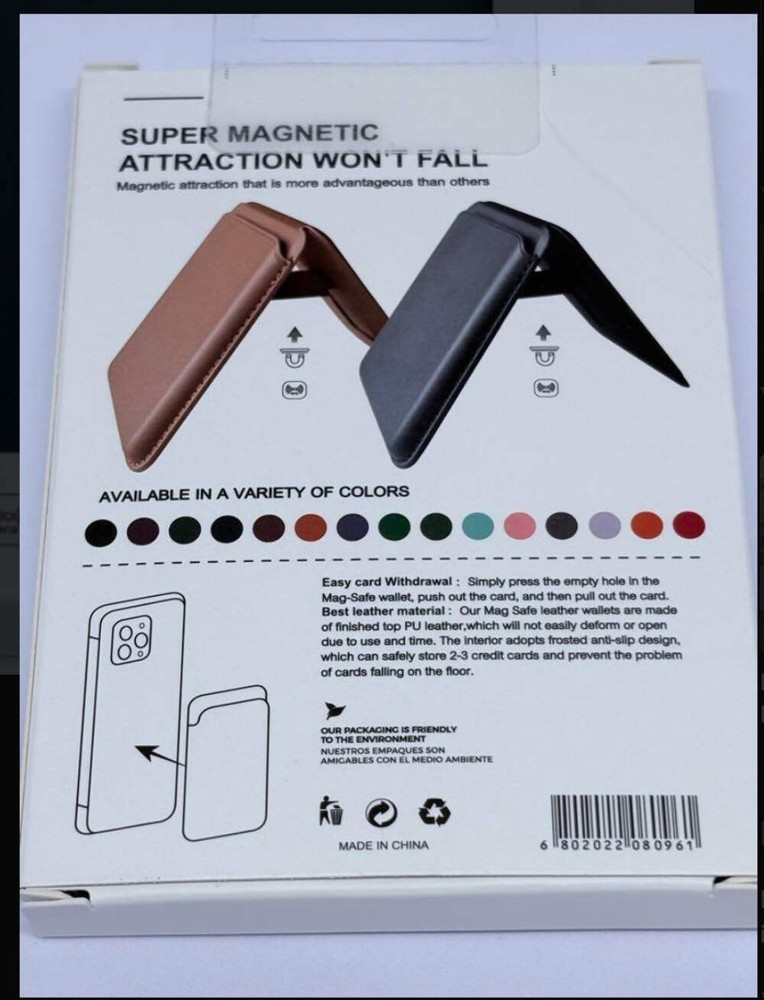 Magnetic Leather Wallet attach securely to your smartphone using MagSafe technol