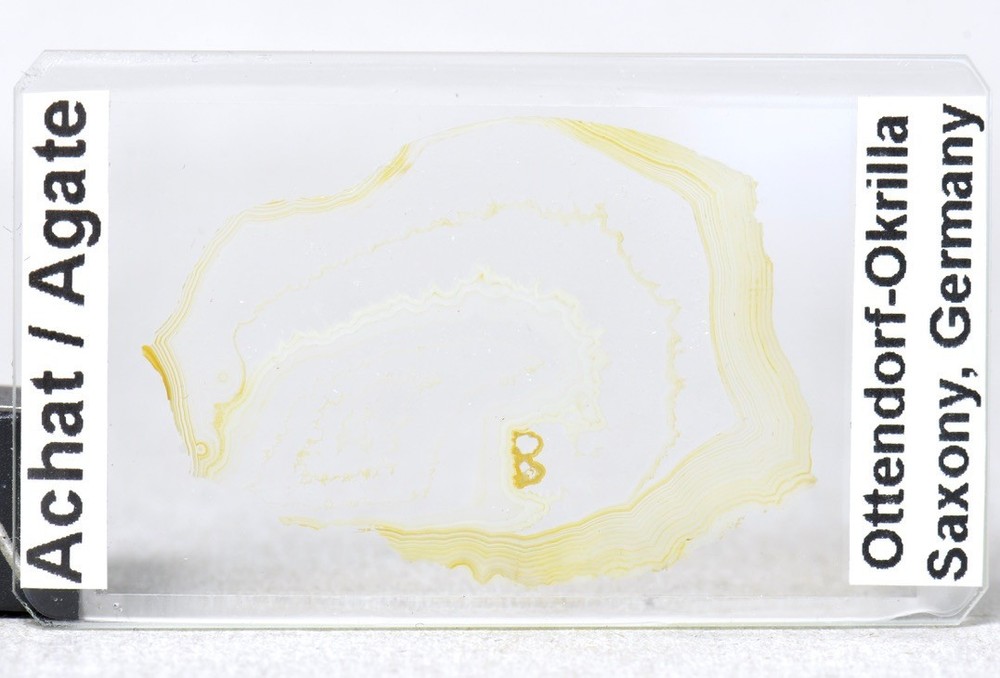 AGATE ACHAT Ottendorf Okrilla STUNNING !! Germany thin section microscope slide