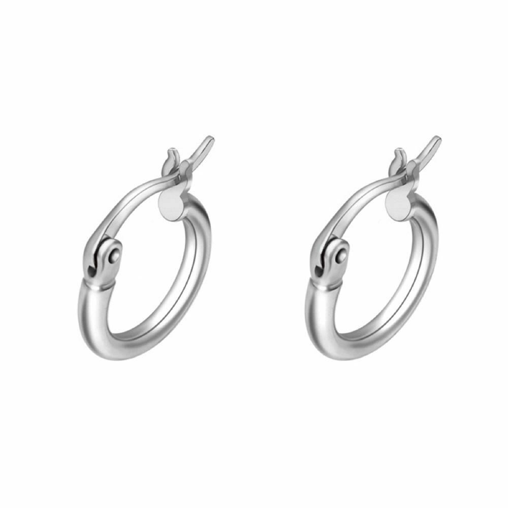 925 Silver Plain Polished Hoop Earrings