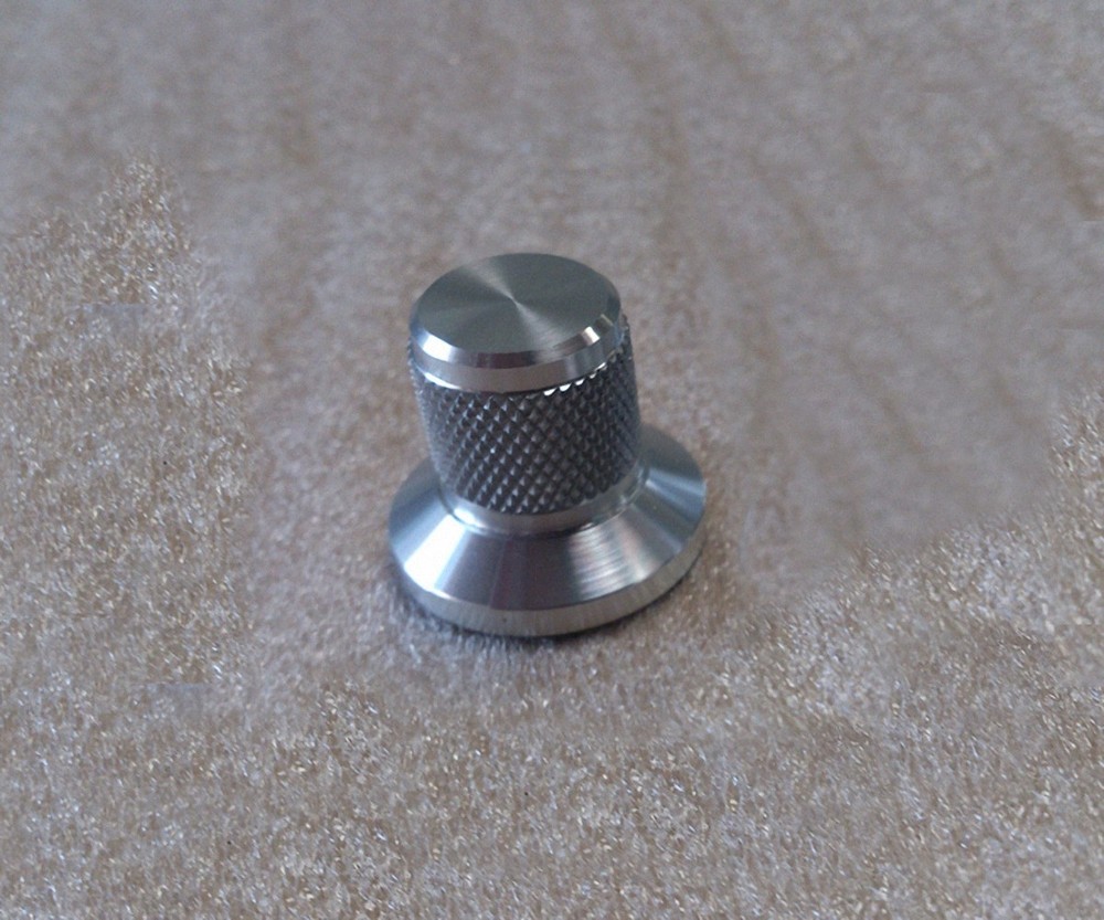 1 Pcs Knurled Silver 25*17*22 Aluminum amplifier solid Volume potentiometer knob