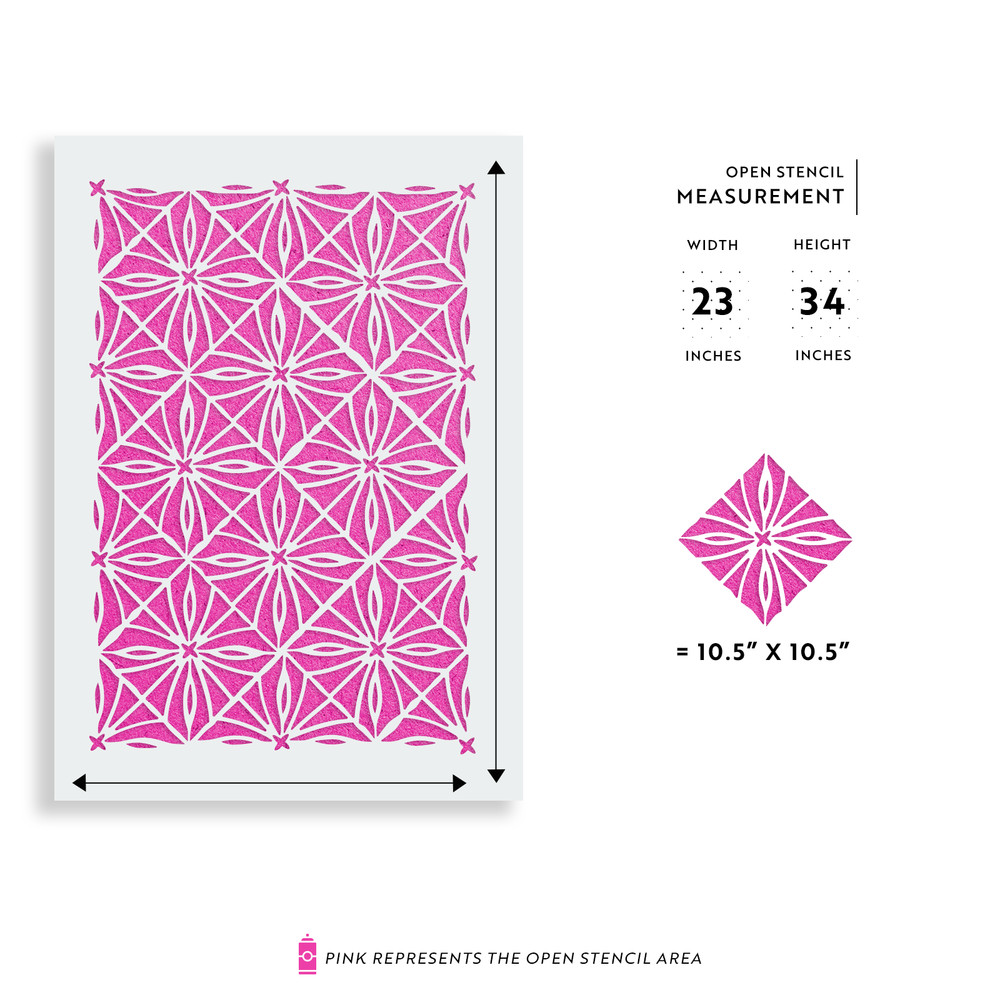 Scandinavian Astra Pattern Wall Stencil - Large, Reusable Wall Pattern Stencil