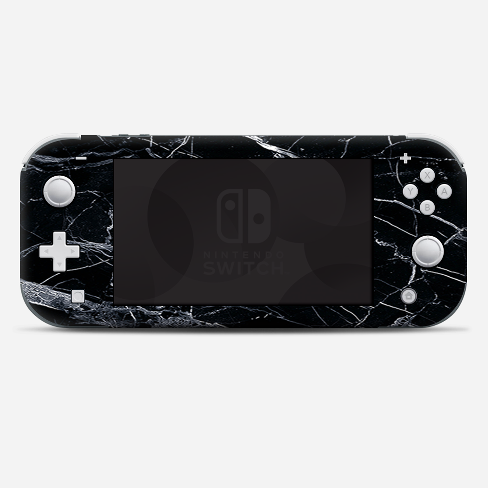 Skins Decals wrap for Nintendo Switch Lite - Black Marble Granite White
