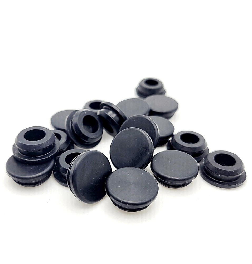 10X 1/2" Solid Rubber Grommet Panel Plug for 1/8” Thick Wall 5/8" OD 10 Pack