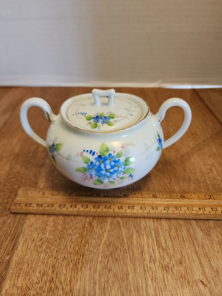Hand Painted Nippon Covered Sugar Bowl