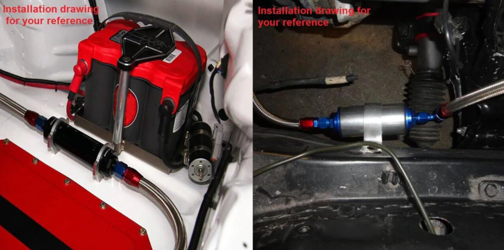 High Flow Inline Fuel Filter 100 Micron Cleanable 6AN 8AN 10AN Adapter Universal