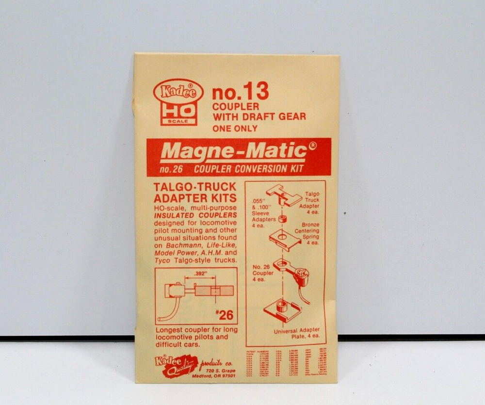 Kadee 13 Magne-Matic #26 Coupler Conversion Kit With Draft Gear