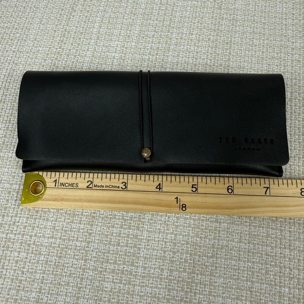 Ted Baker London Black Soft Shell Fold Over Wrap Closure Case