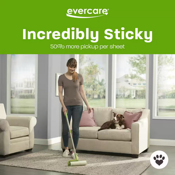 Evercare Pet Mega Lint Roller w/ Extendable Handle – 25 Sheets