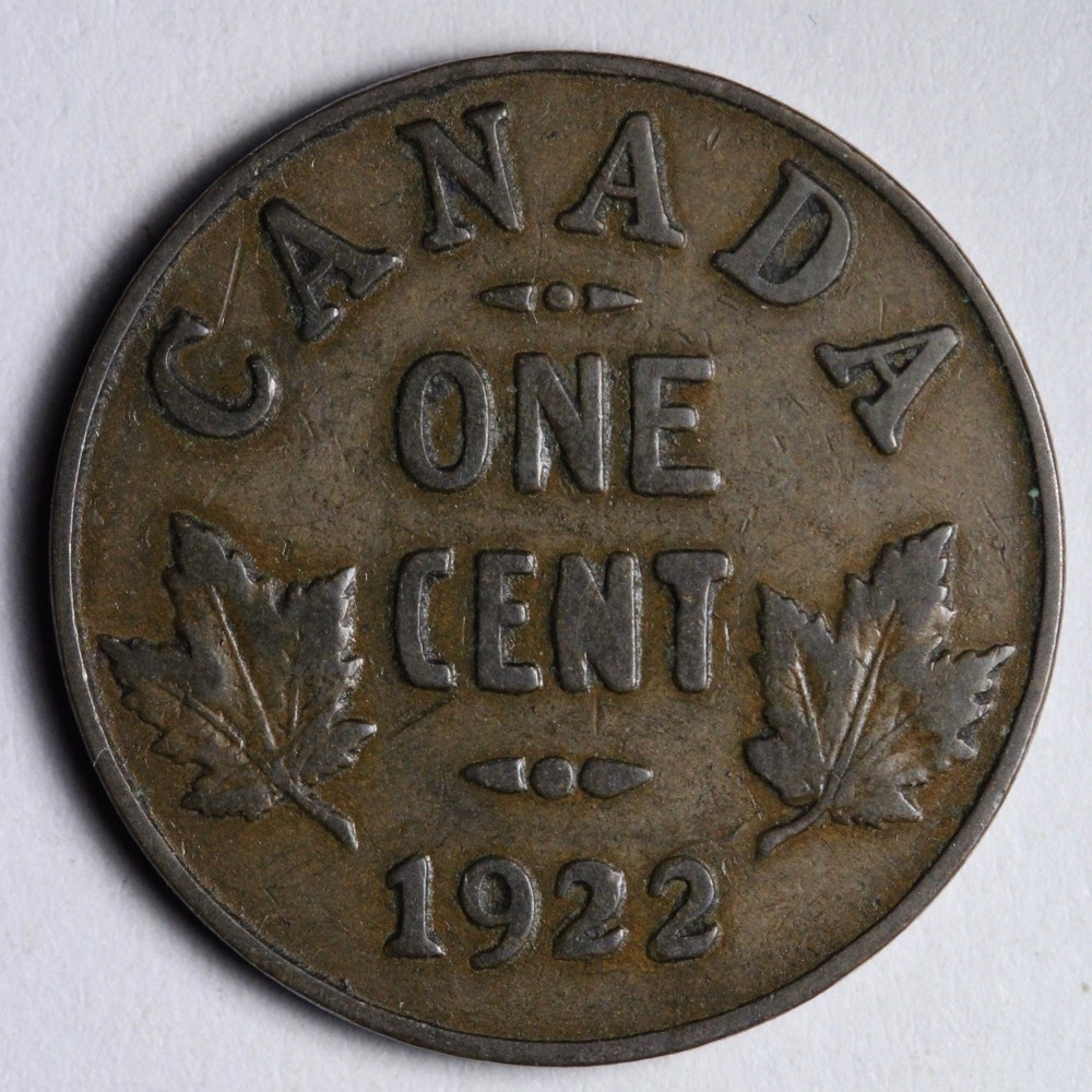 1922 Canada Small Cent Piece E376 UGCL