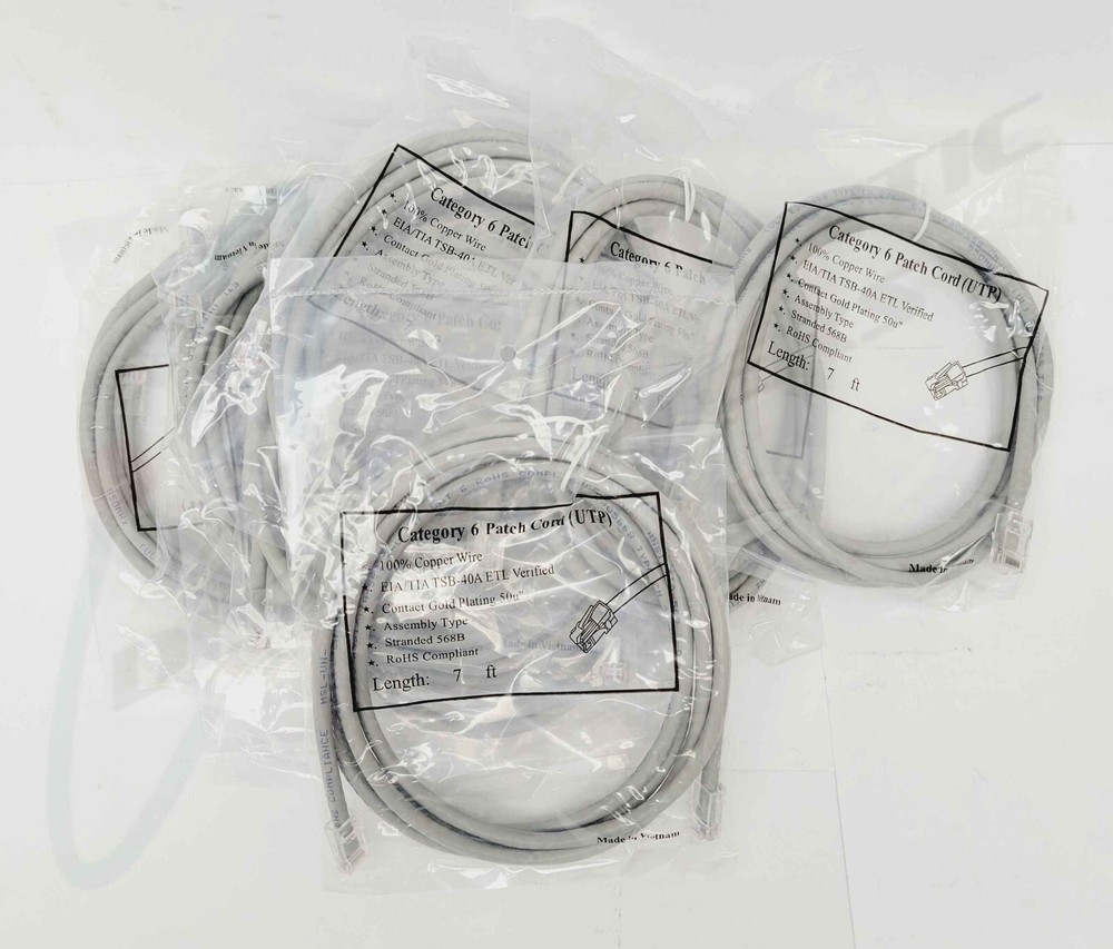 10 Cat6 UTP 550MHz Patch Cable Booted Stranded 568B Copper 7'