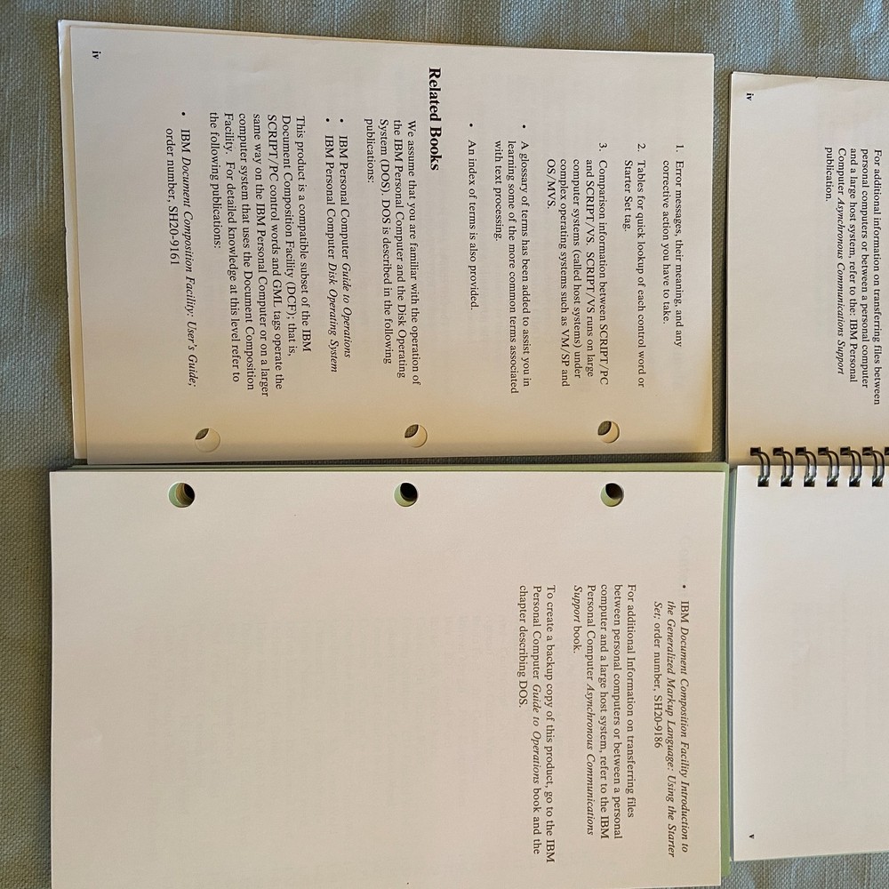 IBM Software Script/PC Book 1 2 3 1st Edition 1984 How To Quick Reference Manual