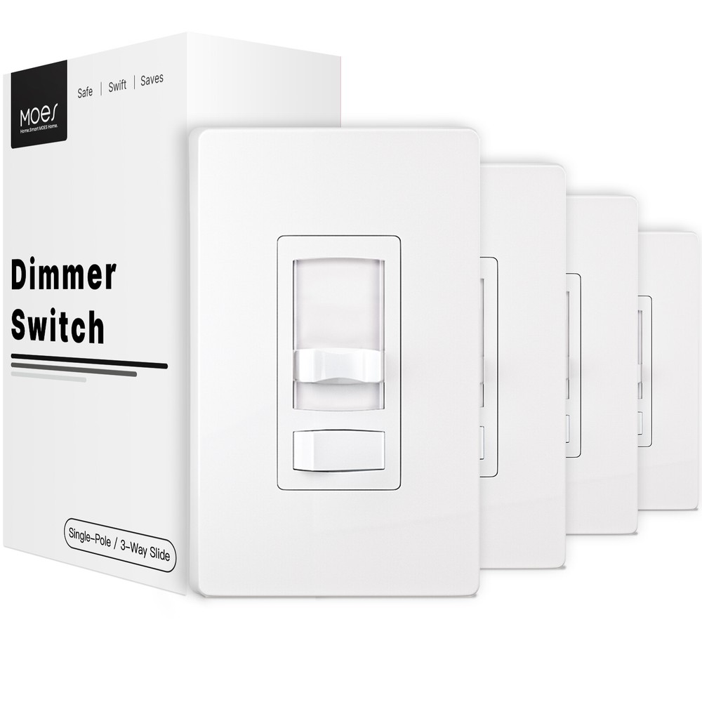 MOES Dimmer Light Switch 3 Way & Single Pole for LED,CFL,Incandescent,Halogen