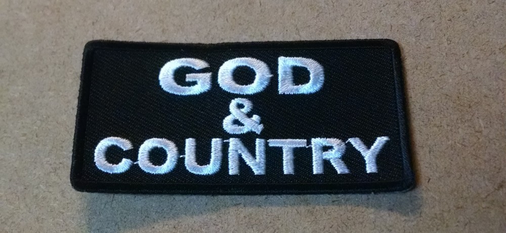 God and Country Embroidered Biker Patch