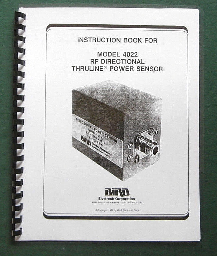 Bird Model 4022 Instruction Manual - Comb bound & protective covers !
