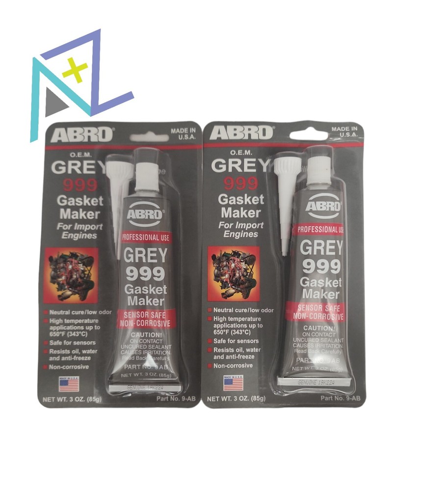 2PK -ABRO Grey 999  Gasket Maker For Import Engines 3oz