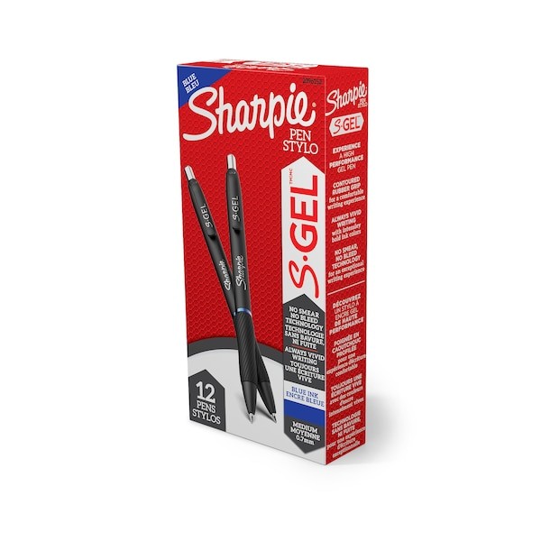 Sharpie 2096152 S-Gel Pen, Medium 0.7Mm, Blue, Pk12