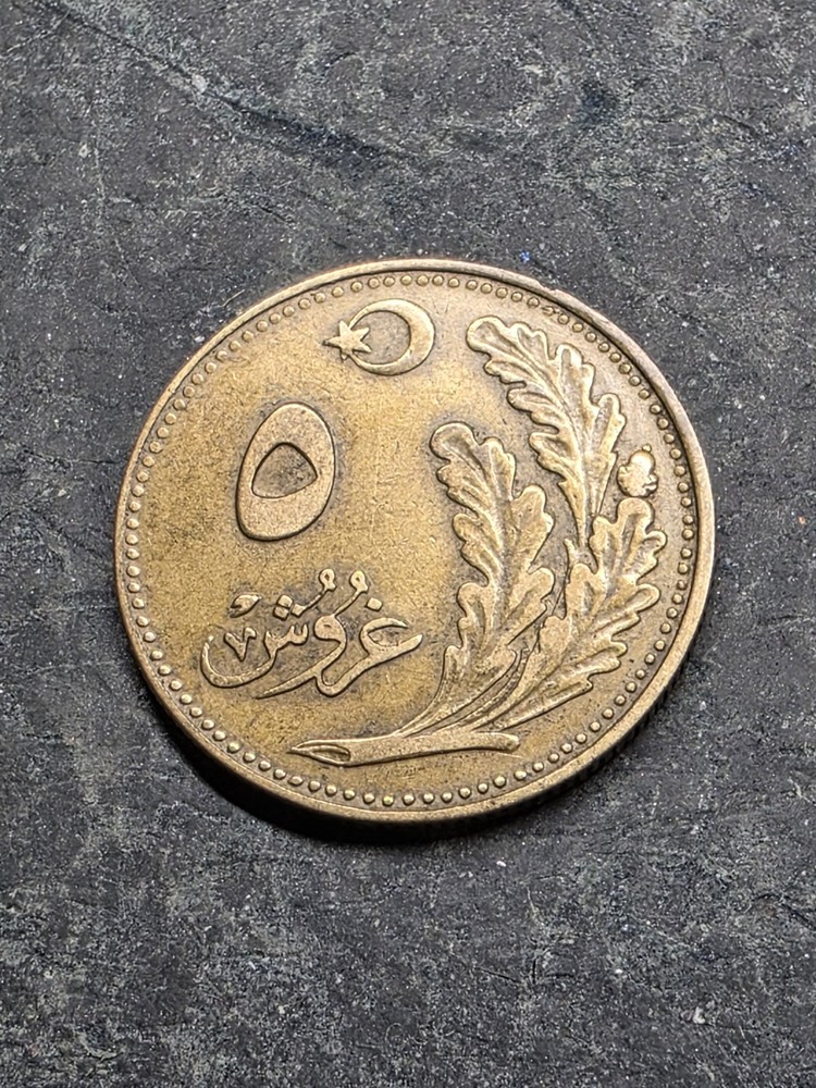 1925 (1341) Turkey 5 Kurus Coin