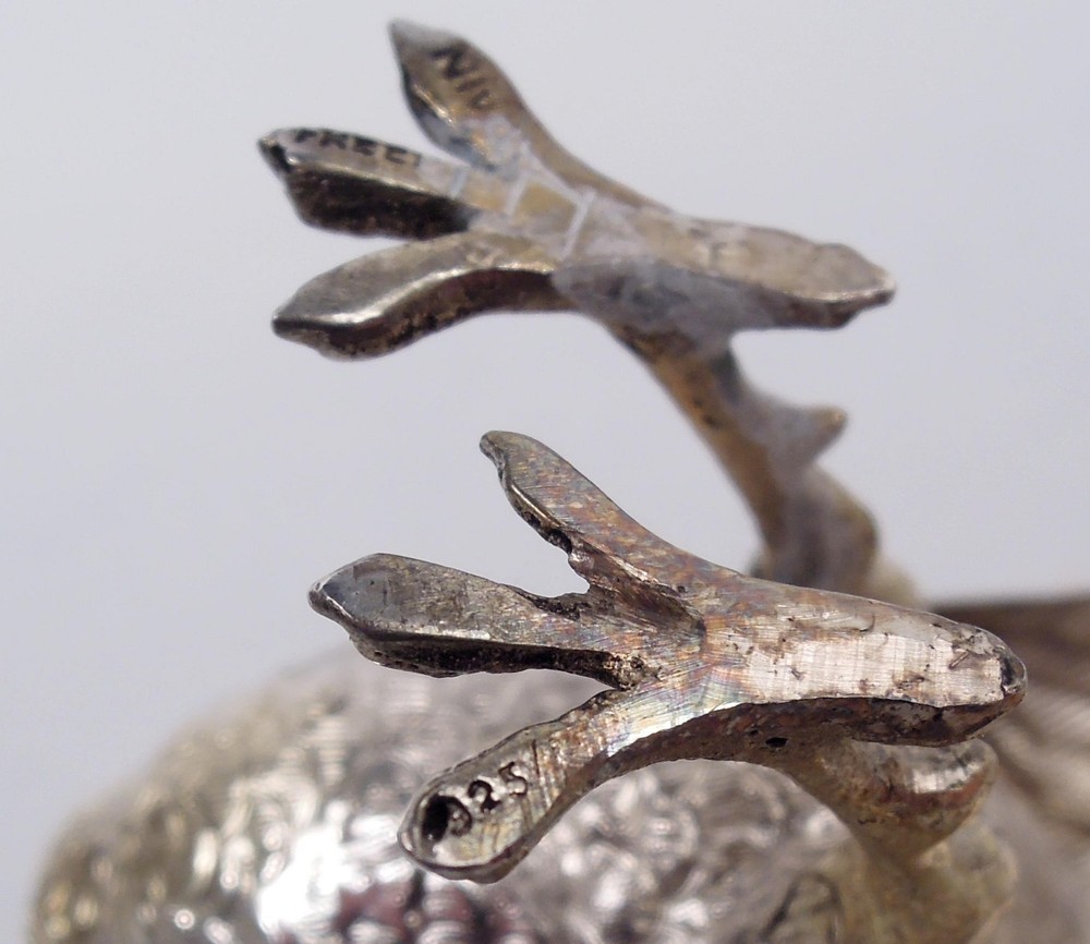 Modern Peacocks Birds Ornaments Spanish Silver