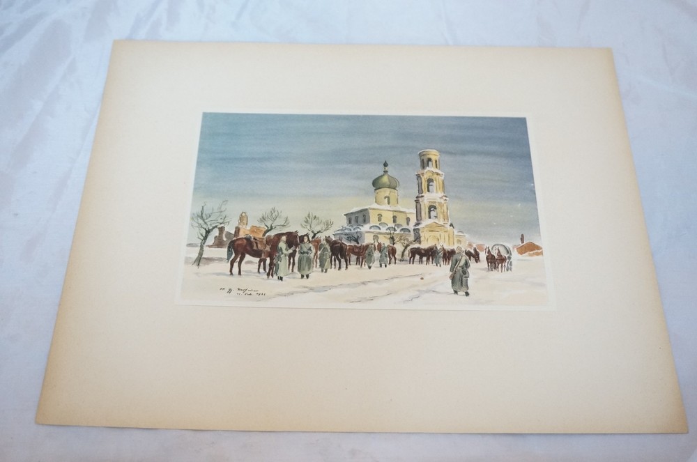 German WWII Frontline Artwork Print Portfolio Set Ostfront Barbarossa 1941