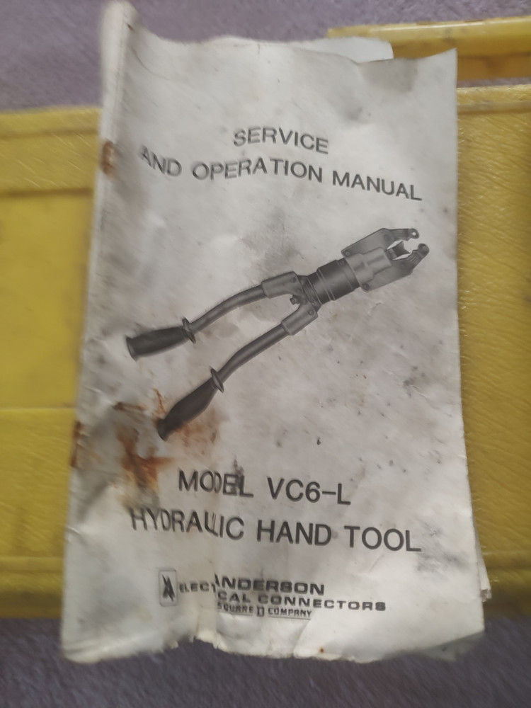Square D VC6-L Hydraulic Compression Tool, Lug Crimping Tool