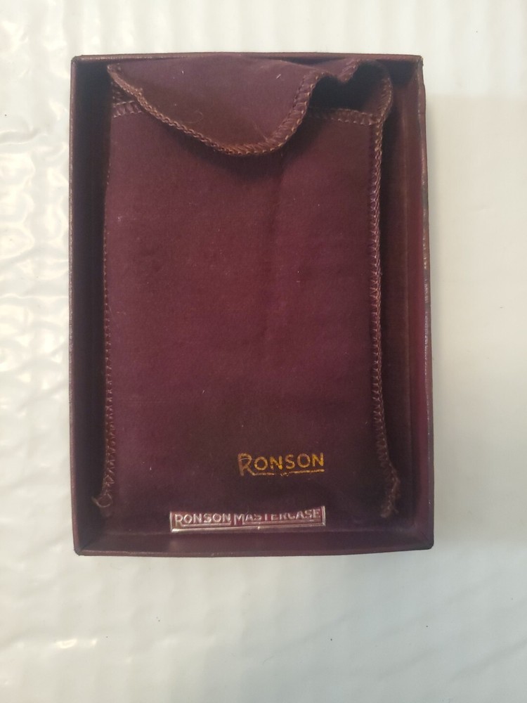 Vintage Ronson CIGARETTE Lighter Art Deco MASTERCASE With Original Bag & Box