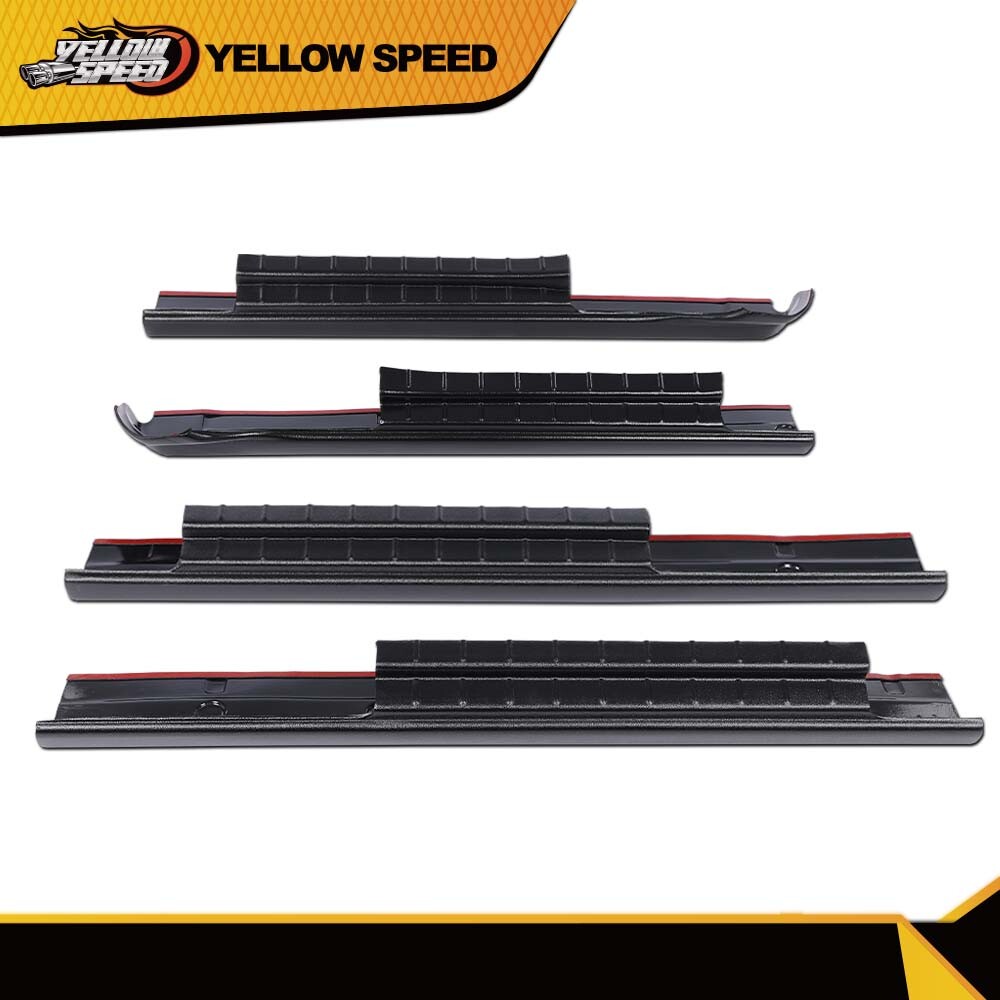 Fit For 2014 2015 2016 2017 2018 Silverado 1500 Crew Cab Rocker Panel Black