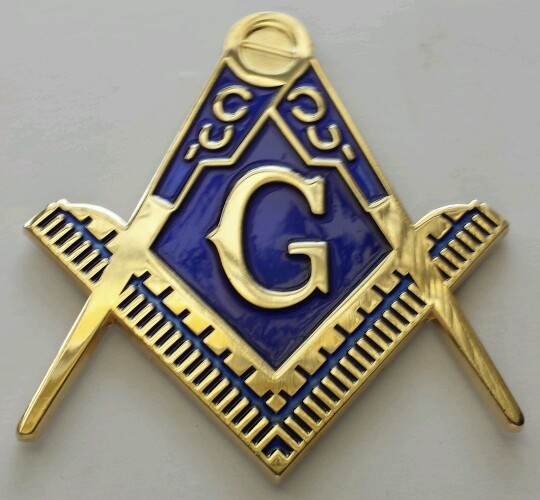 Masonic cut-out car emblem in gold