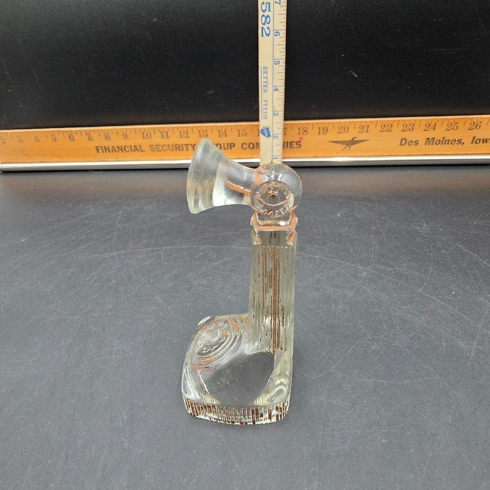 Vintage Glass Candlestick Telephone Candy Container