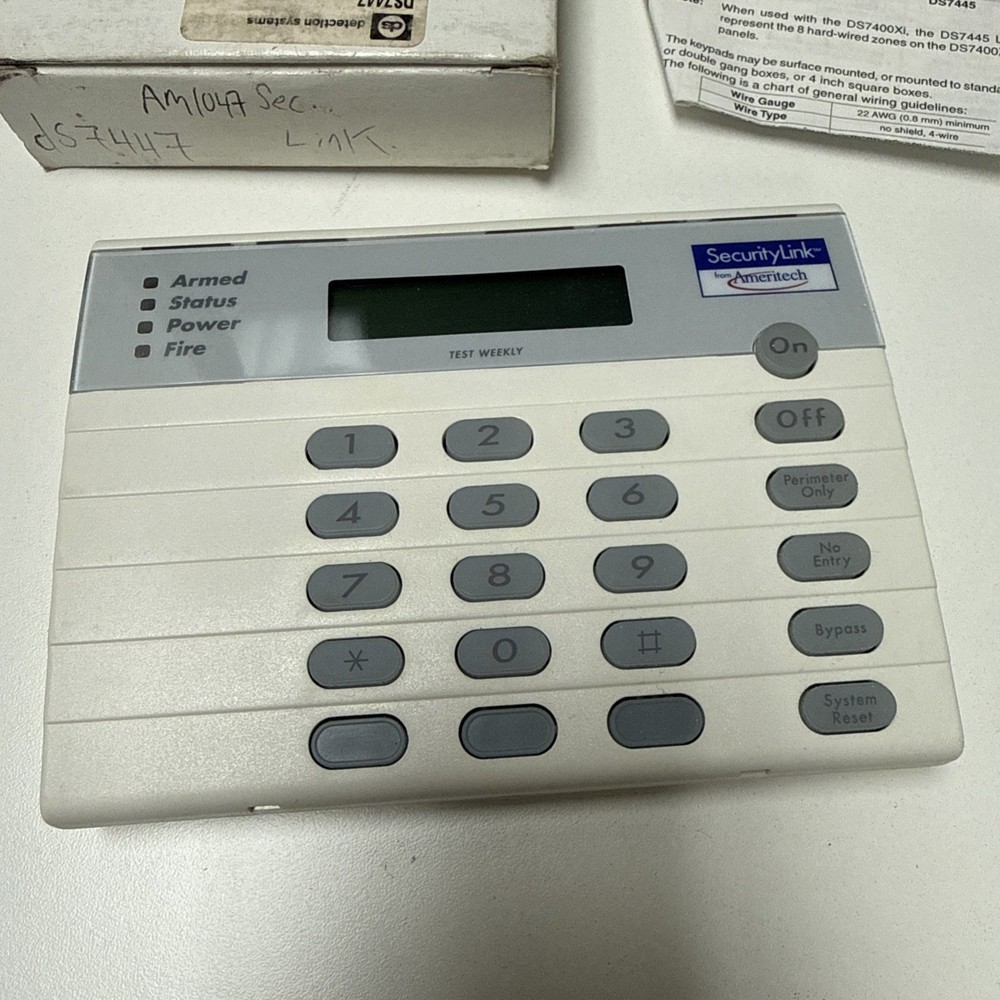 DS DETECTION SYSTEMS 7447 KEYPAD TOUCHPAD Security Link AM1047