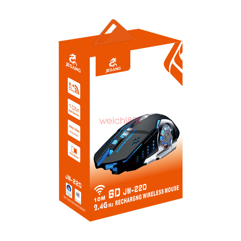 6D LED Rechargeable Wireless Backlit USB Optical Ergonomic Gaming Mouse Mice