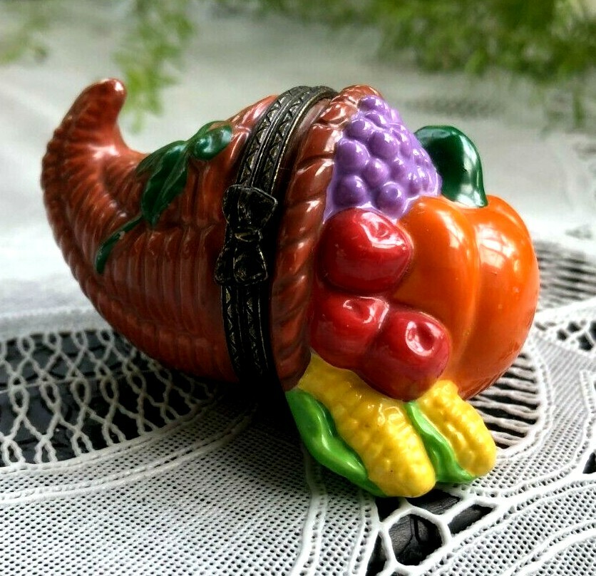MIDWEST PHB - PORCELAIN HINGED BOX - CORNUCOPIA