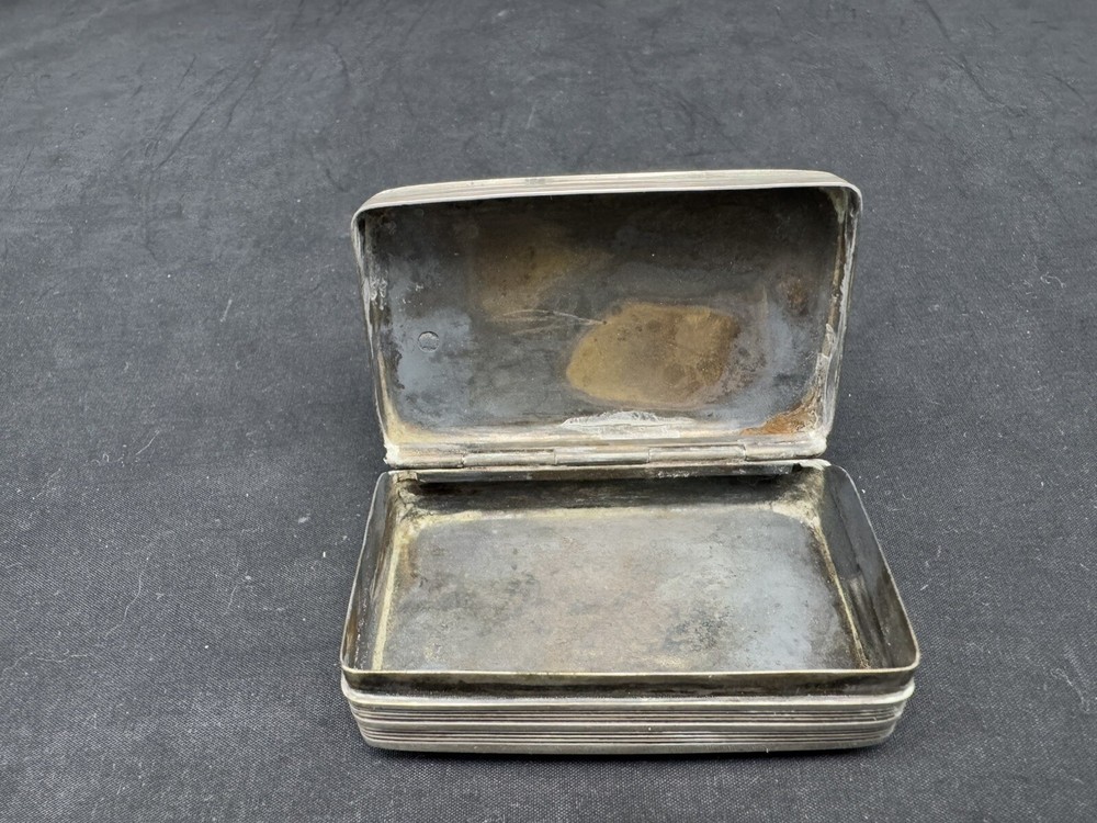 Antique Sterling Silver Hand Engraved Snuff Box