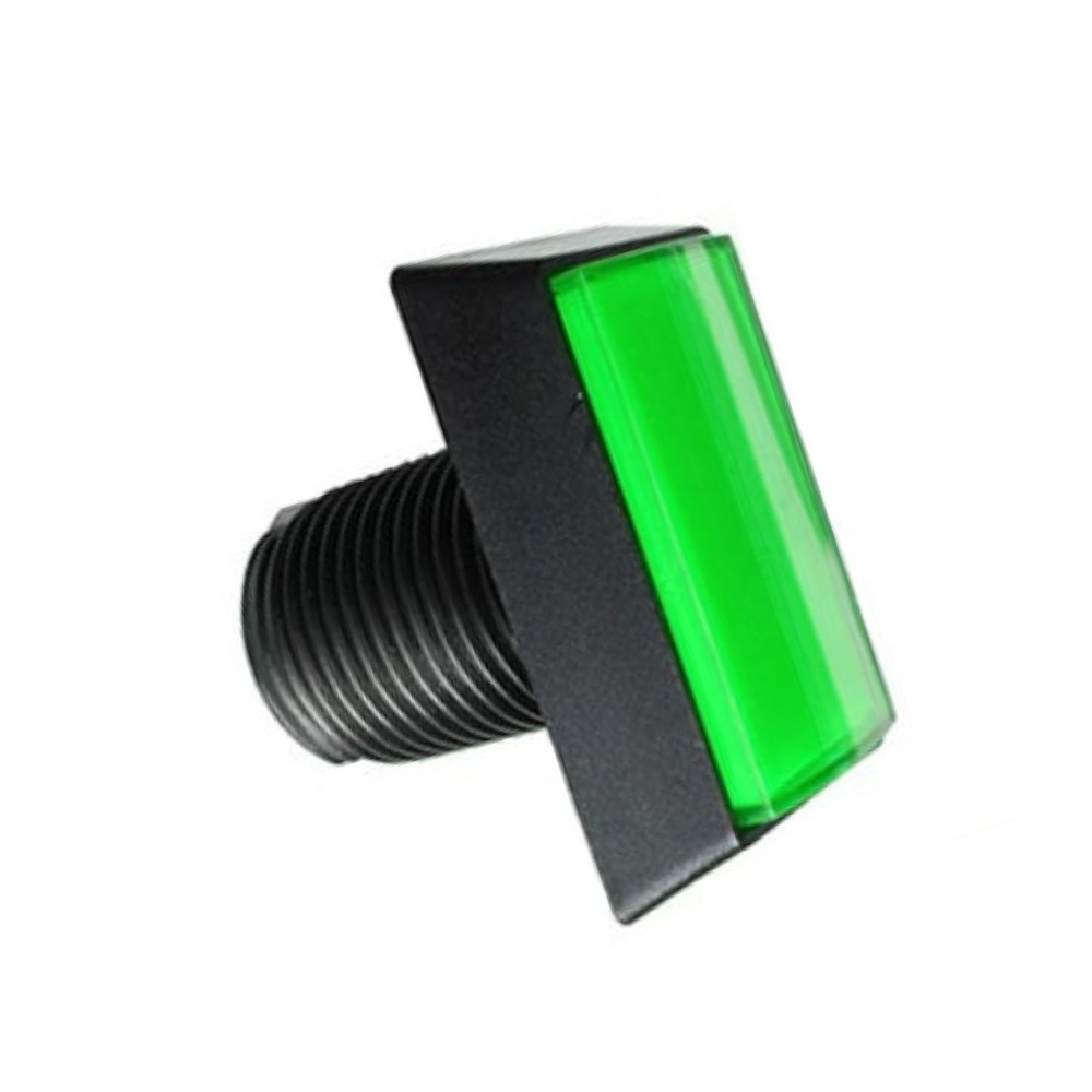 Green Arcade Square Rectangle Buttons LED Push Illumilated With Microswitch