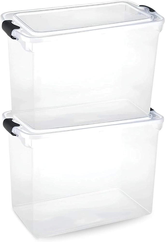Versatile Stackable Container Boxes, 2-Pack, 112 Quart, Gray