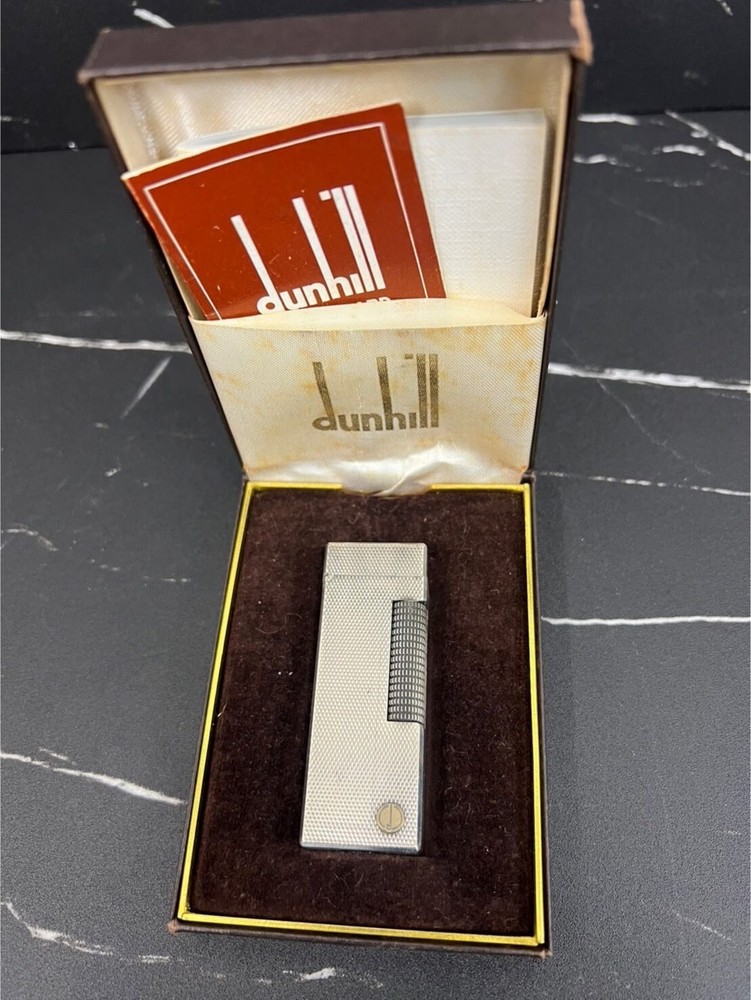 Working Dunhill Gas lighter Silver with box
